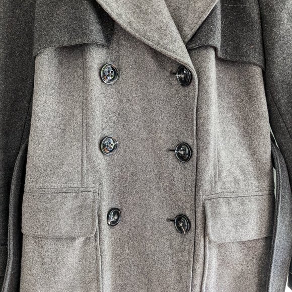 Attitude by Jay Manual Two-tone Grey Wool Blend Coat, Size 8 - Picture 3 of 7